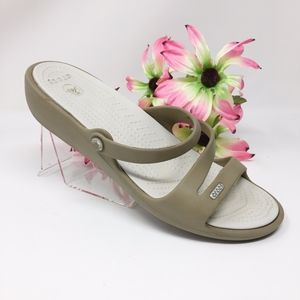 Crocs Patricia Strappy Slip On Slides Wedge Sandal